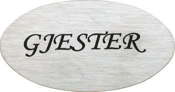 Dørskilt GJESTER matt  børstet
