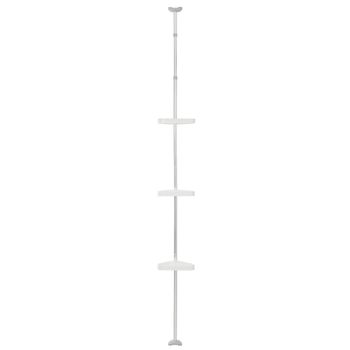 Dusjhylle med teleskopstang sølv/hvit