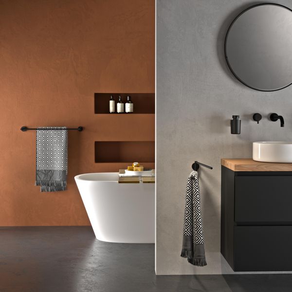 Urban håndklestang dobbel matt sort