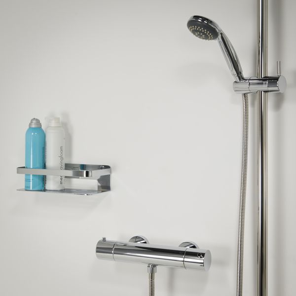 Caddy dusjkurv blankpolert rektangulær liten