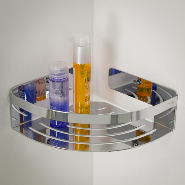 Caddy hjørnekurv blankpolert liten