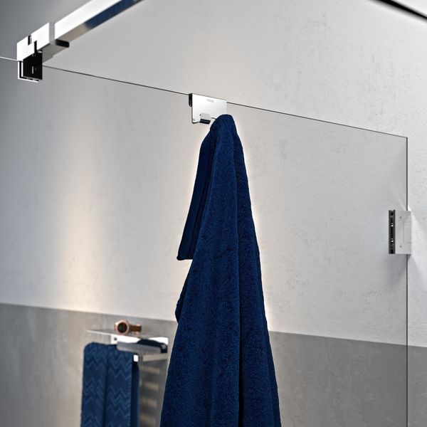 Caddy krok for glassvegg krom
