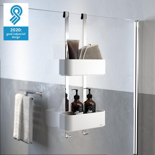 2-Store Showercaddy dusjkurv matt hvit 