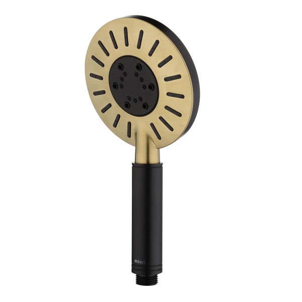 Akcent dusjhode sort/messing