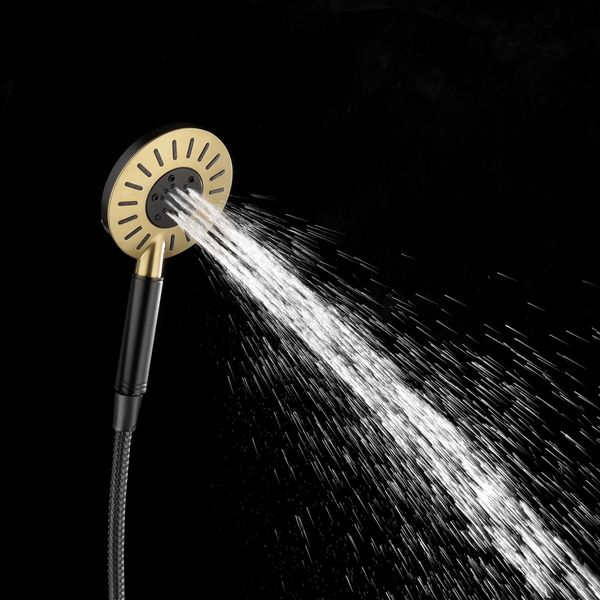 Akcent dusjhode sort/messing