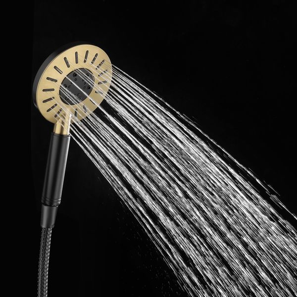 Akcent dusjhode sort/messing