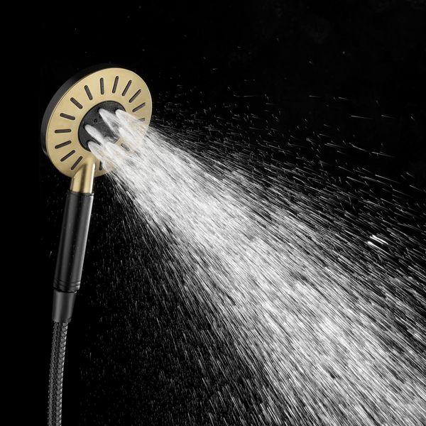 Akcent dusjhode sort/messing