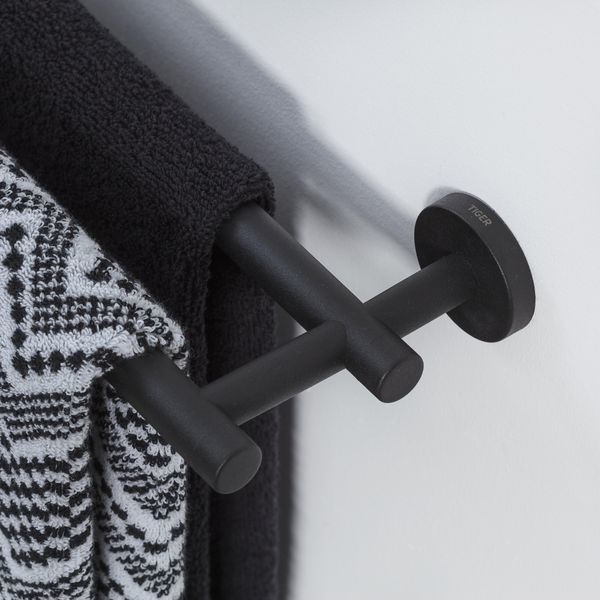 Boston håndklestang dobbel  matt sort 
