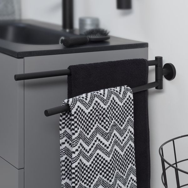 Boston håndklestang svingbar matt sort