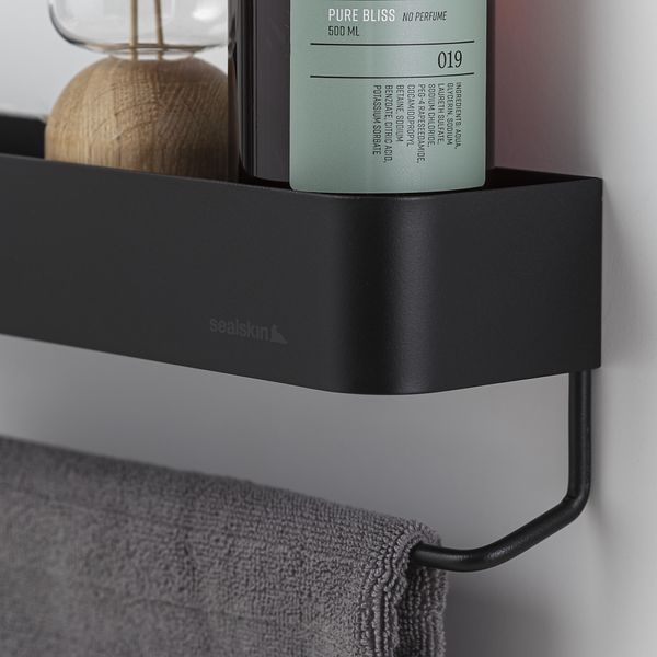 Brix veggboks med håndklestang 55 sort