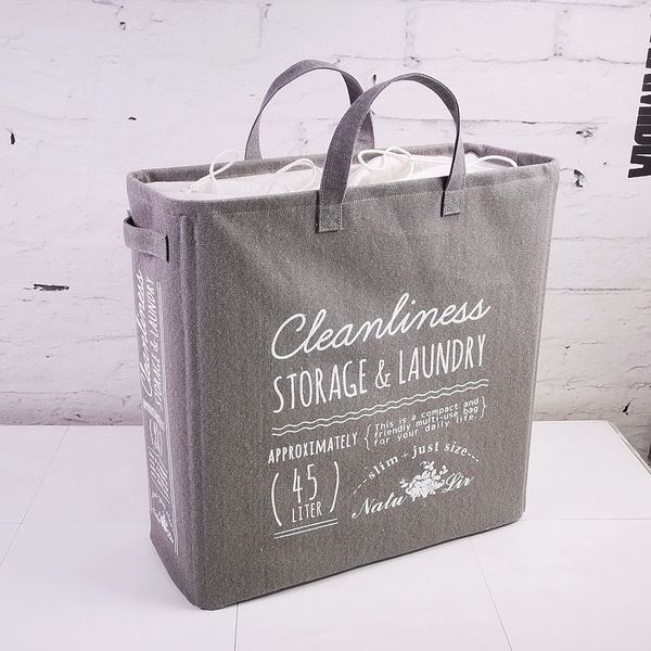 Laundry skittentøykurv 45L smal Grå Lin