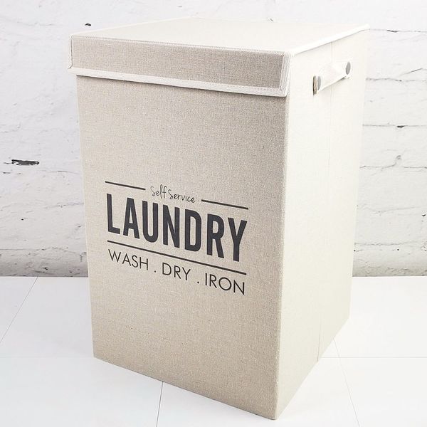 Laundry skittentøykurv 62L lysbeige Lin