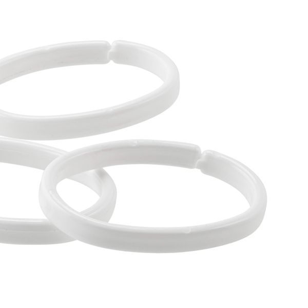 Clips dusjforhengsringer hvit - 12stk