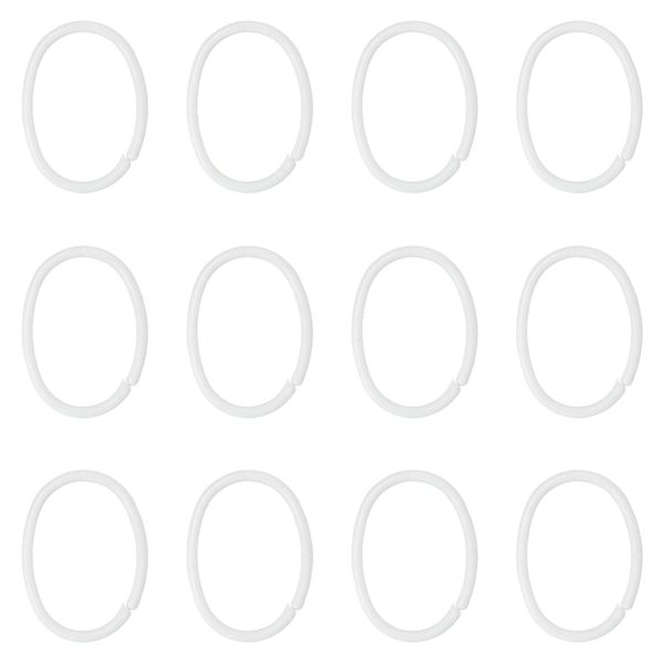 Clips dusjforhengsringer hvit - 12stk