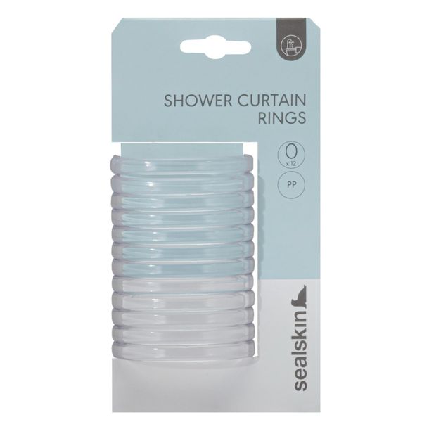 Clips dusjforhengsringer transparent - 12stk