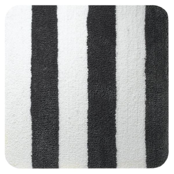 Linje badematte 60x60 grå