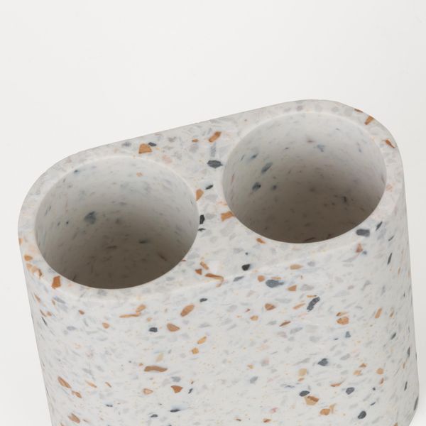 Blend tannbørstebeholder dobbel terrazzo