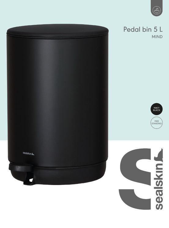 Mind avfallsbøtte 5L sort