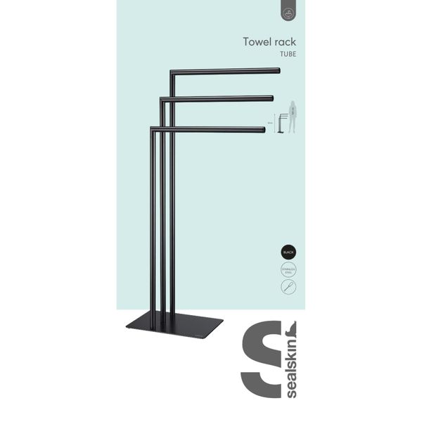 Tube håndklestativ 3-armet sort