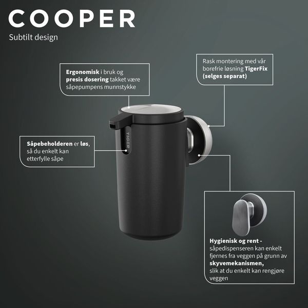 Cooper såpedispenser 175 ml sort