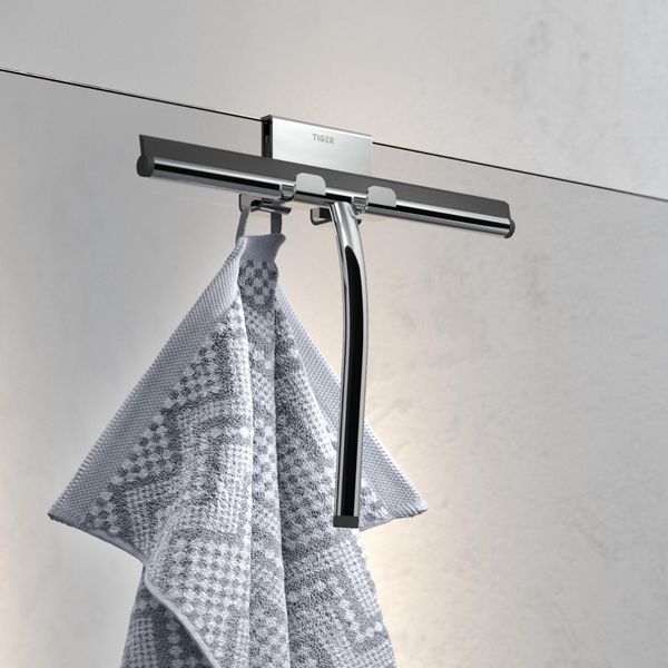 Caddy dobbel krok for glassvegg krom