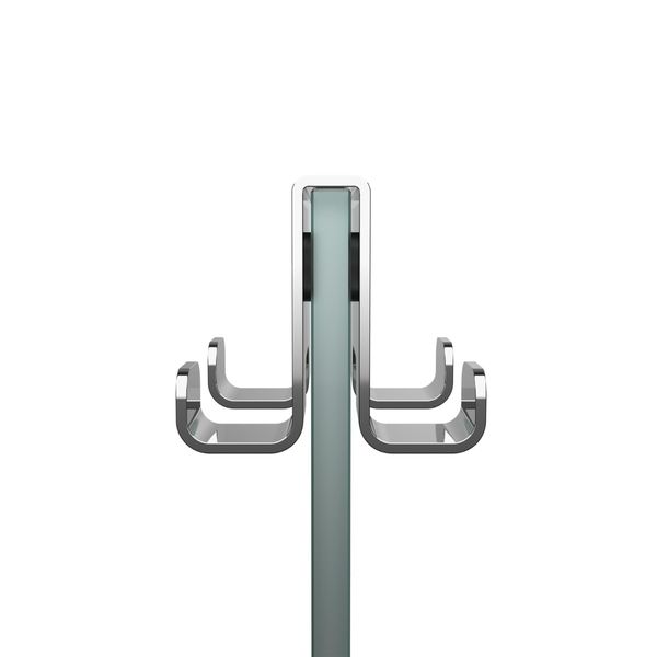 Caddy dobbel krok for glassvegg krom