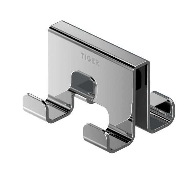 Caddy dobbel krok for glassvegg krom
