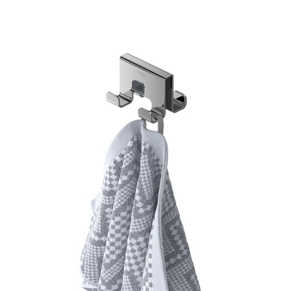 Caddy dobbel krok for glassvegg krom