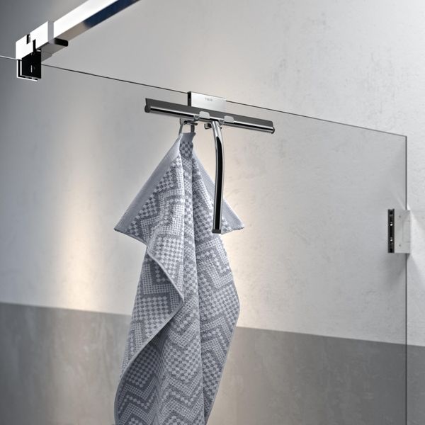 Caddy dobbel krok for glassvegg krom