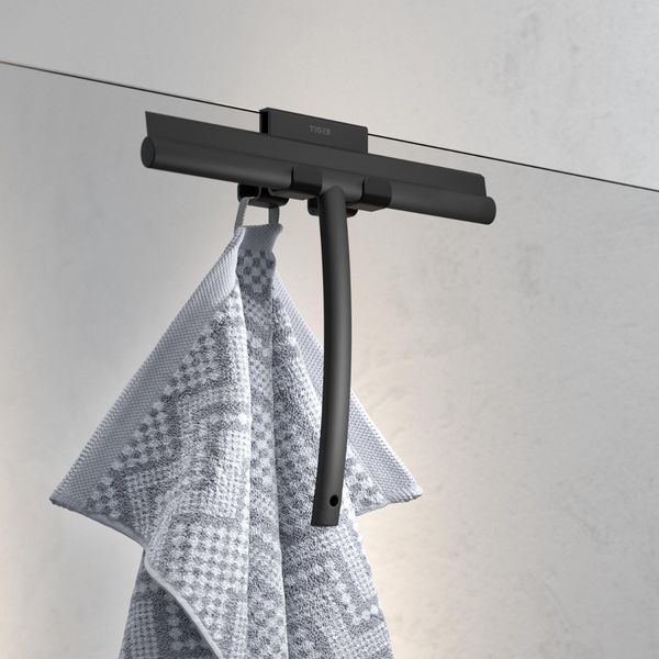 Caddy dobbel krok for glassvegg matt sort