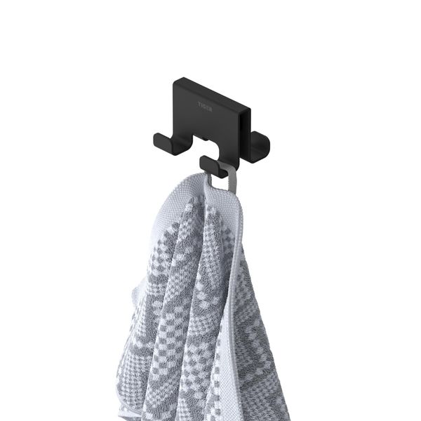 Caddy dobbel krok for glassvegg matt sort