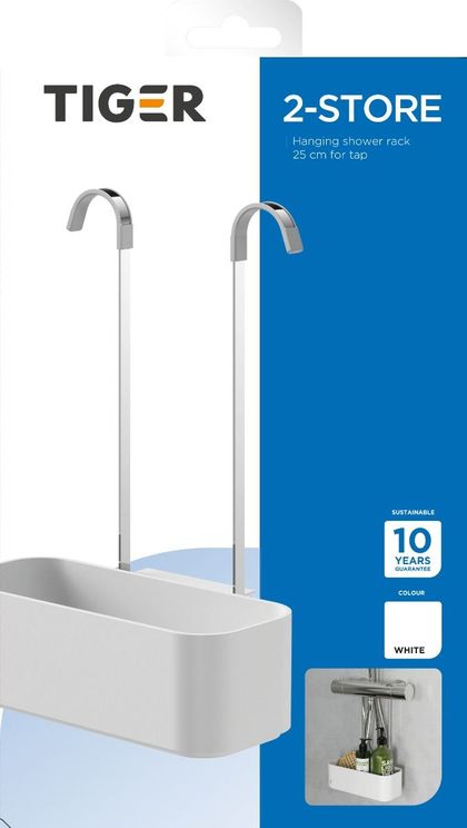 2-Store dusjkurv for dusjarmatur, matt hvit