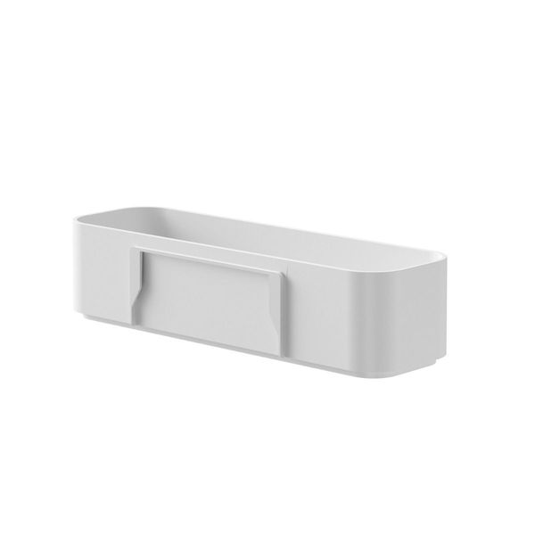 2-Store dusjkurv vegghengt 35cm, matt hvit 