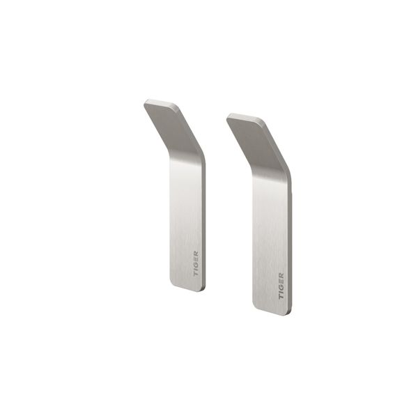 Single krok børstet stål 2stk