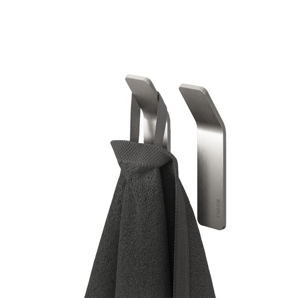 Single krok børstet stål 2stk