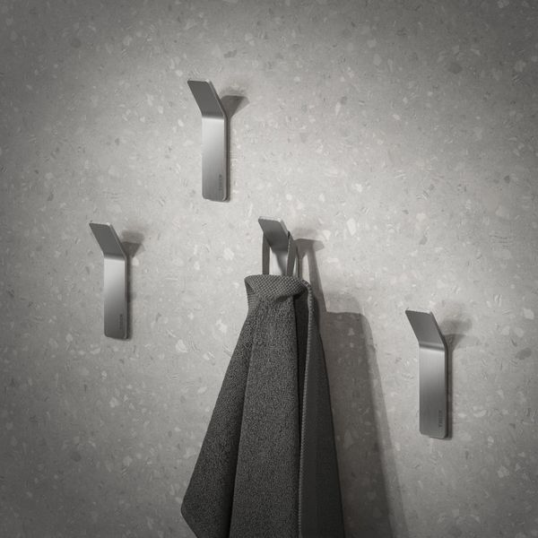 Single krok børstet stål 2stk