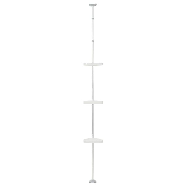 Dusjhylle med teleskopstang sølv/hvit