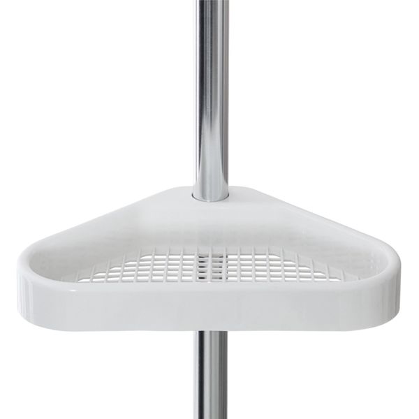Dusjhylle med teleskopstang sølv/hvit