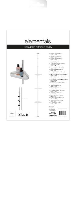 Dusjhylle med teleskopstang sølv/hvit