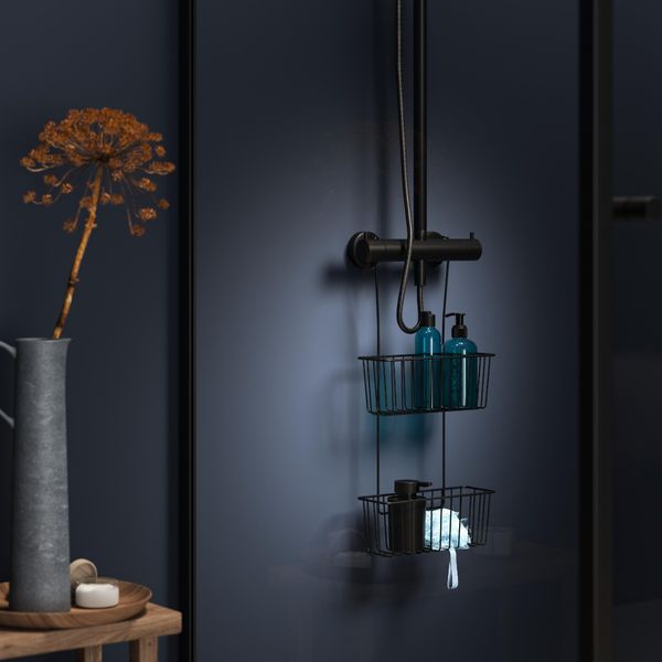 Dusjkurv dobbel for armatur sort