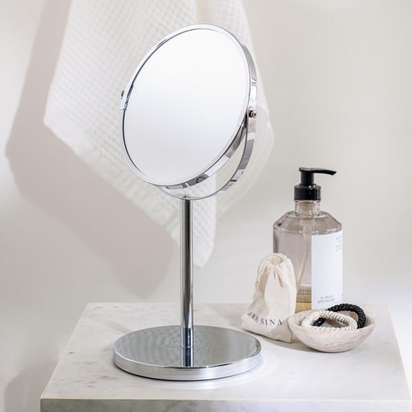 Industrial 2-sidig bordspeil krom