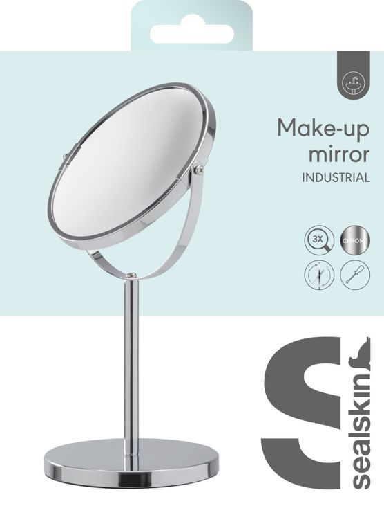Industrial 2-sidig bordspeil krom
