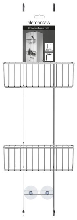 Dusjkurv dobbel for dusjvegg krom