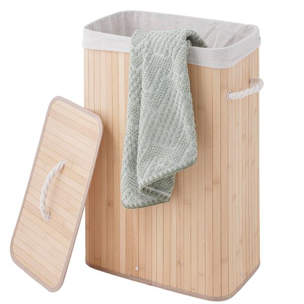 Bamboo skittentøyskurv natur