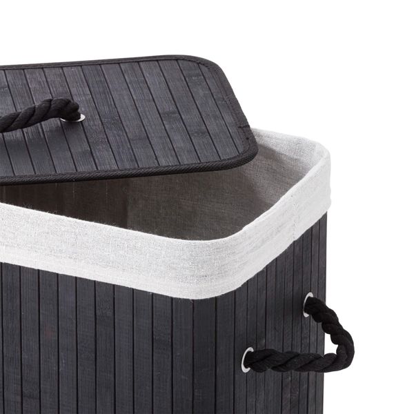 Bamboo skittentøyskurv sort