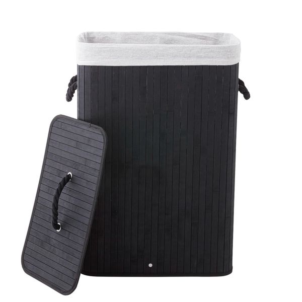 Bamboo skittentøyskurv sort