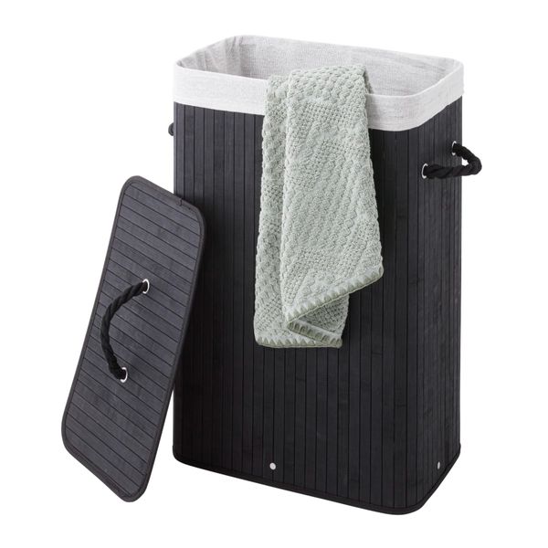 Bamboo skittentøyskurv sort