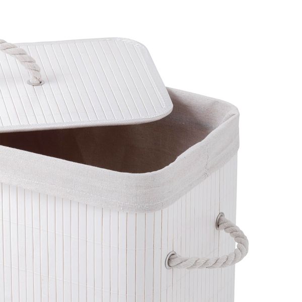 Bamboo skittentøyskurv hvit