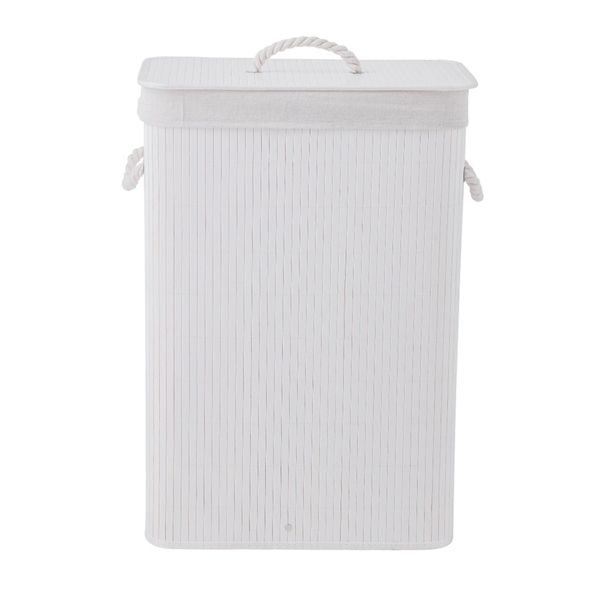 Bamboo skittentøyskurv hvit