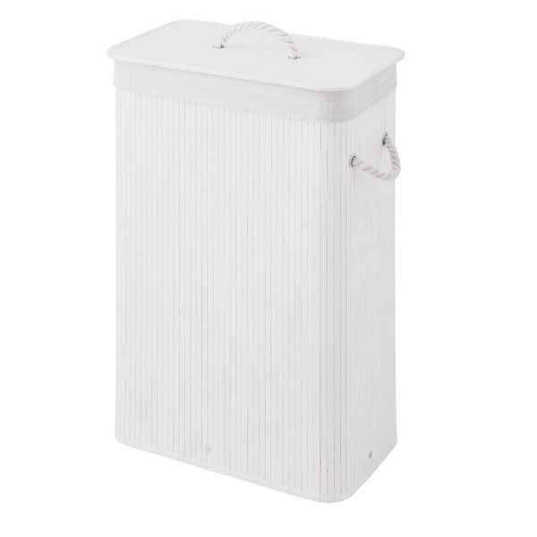 Bamboo skittentøyskurv hvit